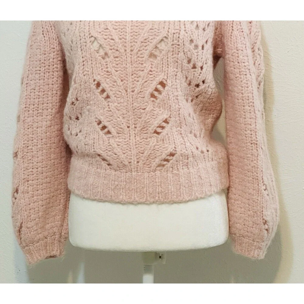 J. Crew Point Sur Pointelle Size XS Alpaca Wool Knit Sweater Quiet Luxury